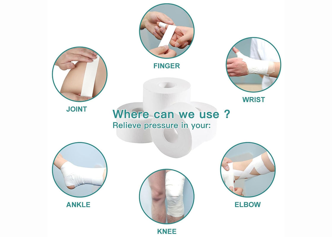 White Athletic Sports Tape Cotton Elbow, Ankle, Knee protection