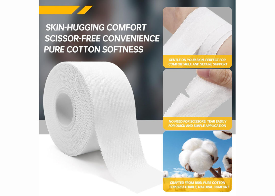 White Athletic Sports Tape Cotton Elbow, Ankle, Knee protection